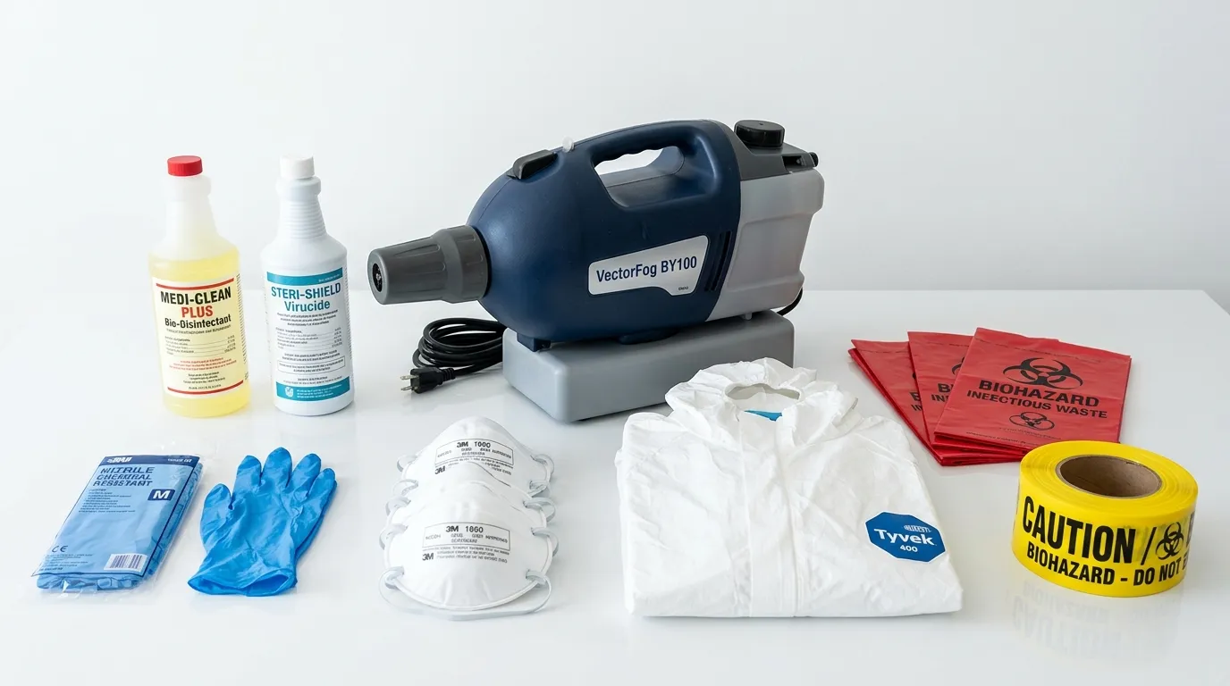 Professional biohazard remediation crew working in Glen Ellyn